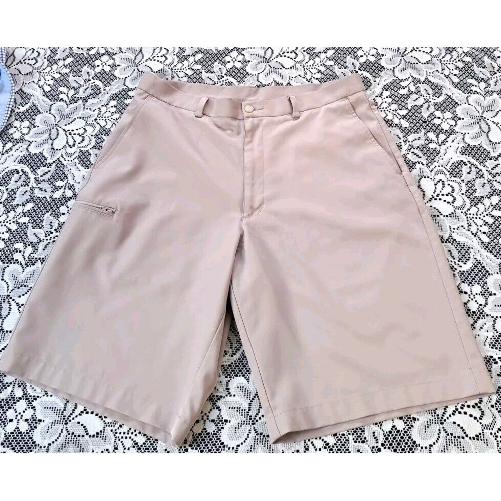 Grand Slam Golf Shorts Men's Size 34 Beige Activewear Moisture Wicking Easy Care